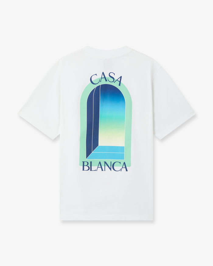 T‑shirt CASABLANCA  BLANC et vert menthe L’Arche