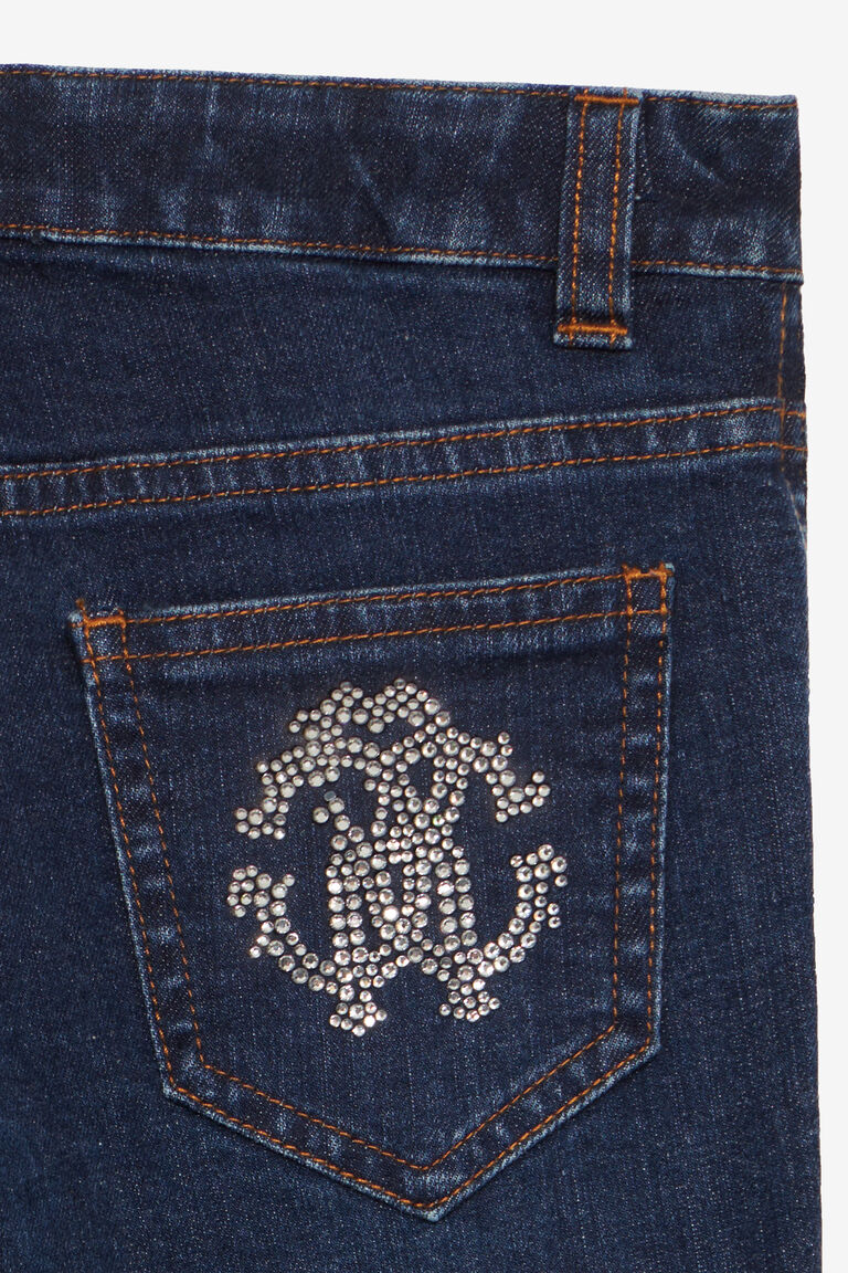 Jean Avec Monogramme RC En Strass