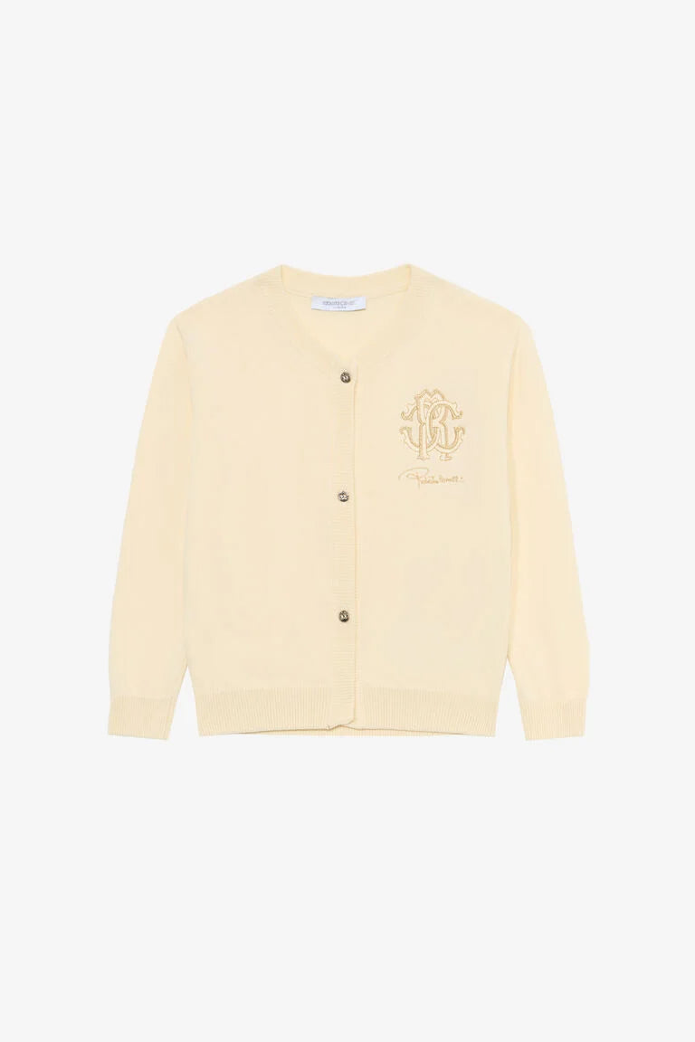 Cardigan Jaune Clair Avec Monogram RC