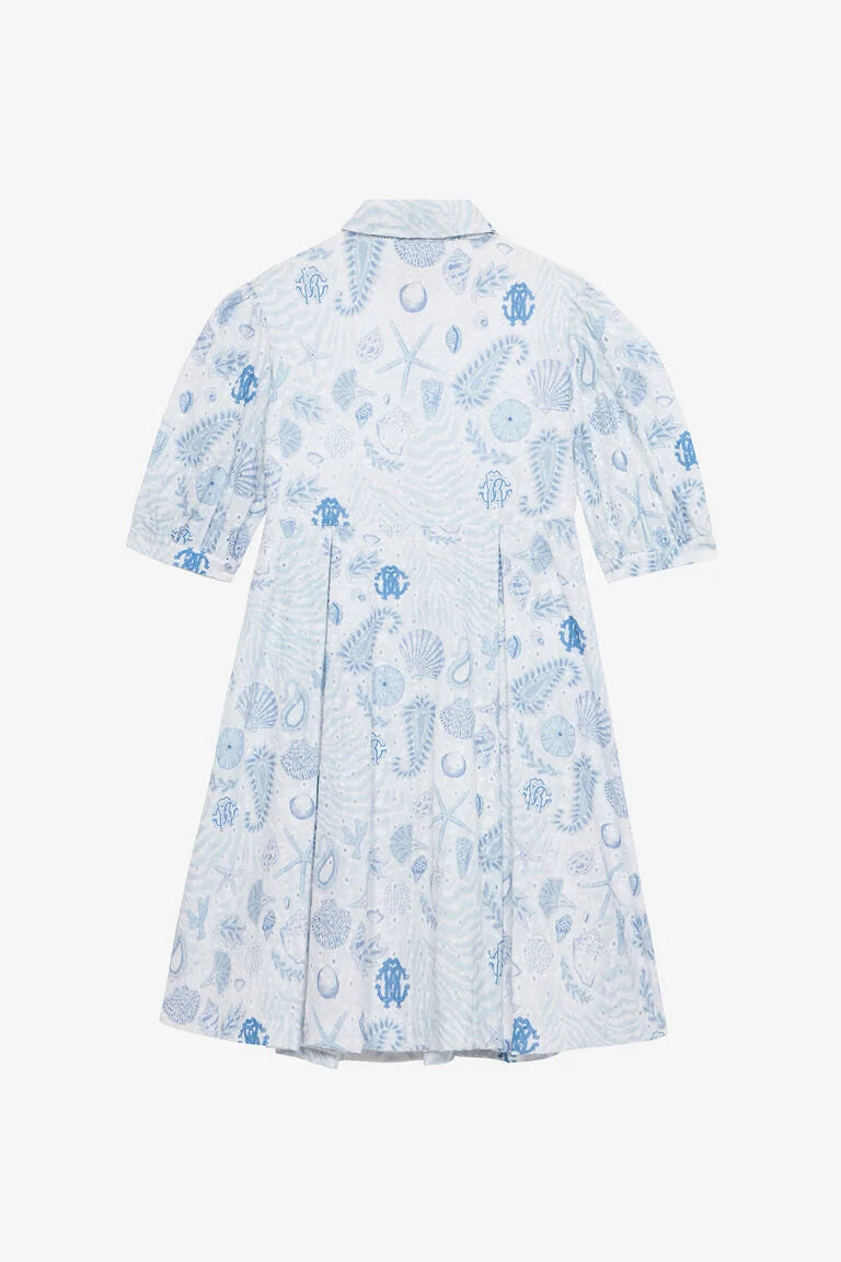 Robe En Broderie Anglaise À Imprimé Marine