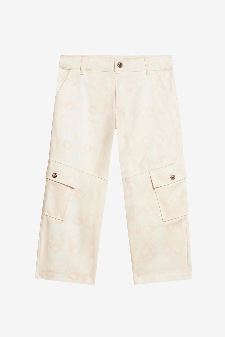 Pantalon À Imprimé Python Monochrome