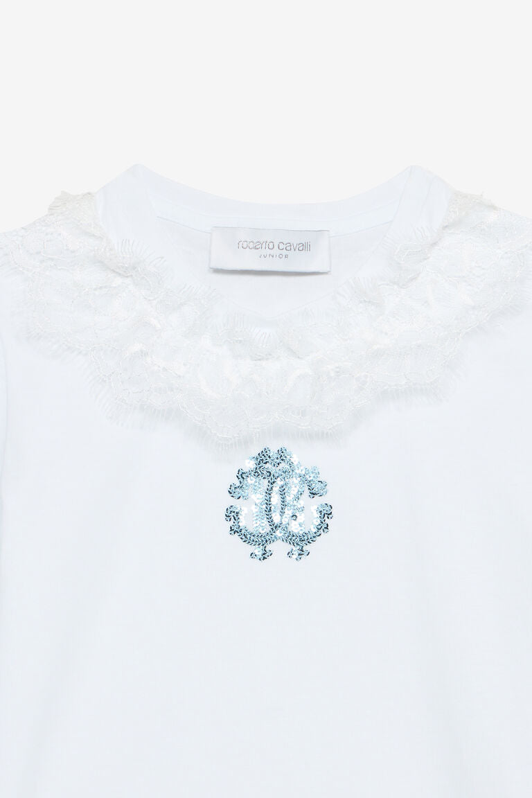 T-Shirt Avec Monogramme RC Et Dentelle