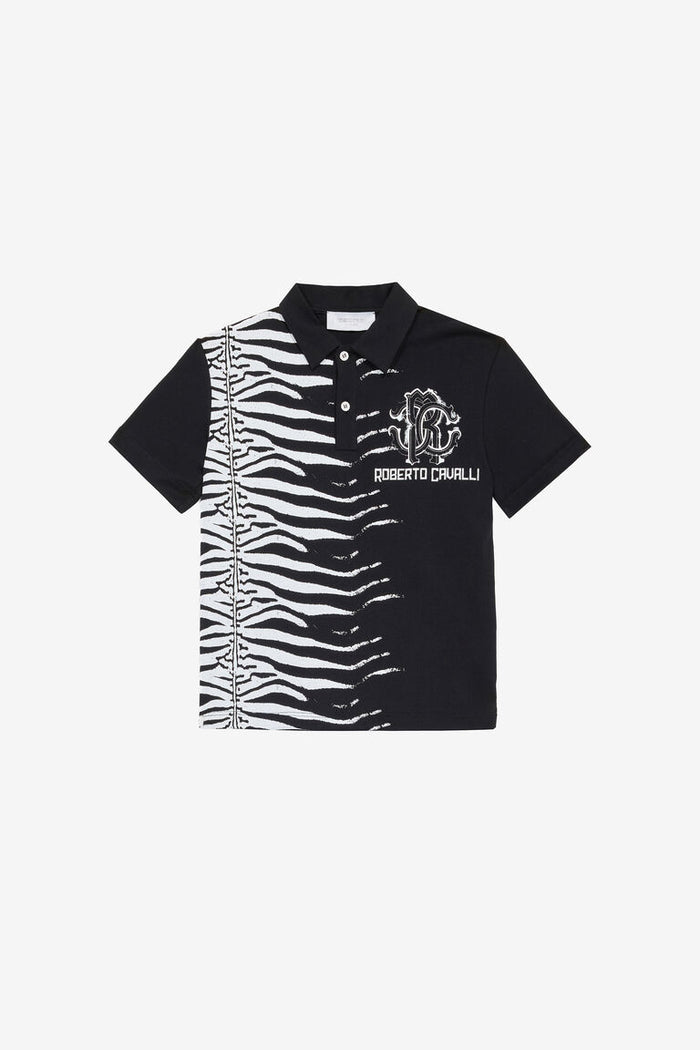 Polo Roberto Cavalli Tiger Skin Avec Monogramme RC Et Logo