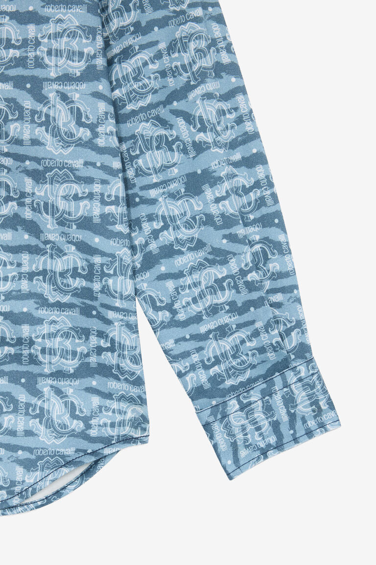 Chemise À Imprimé Tiger Skin Et Écusson