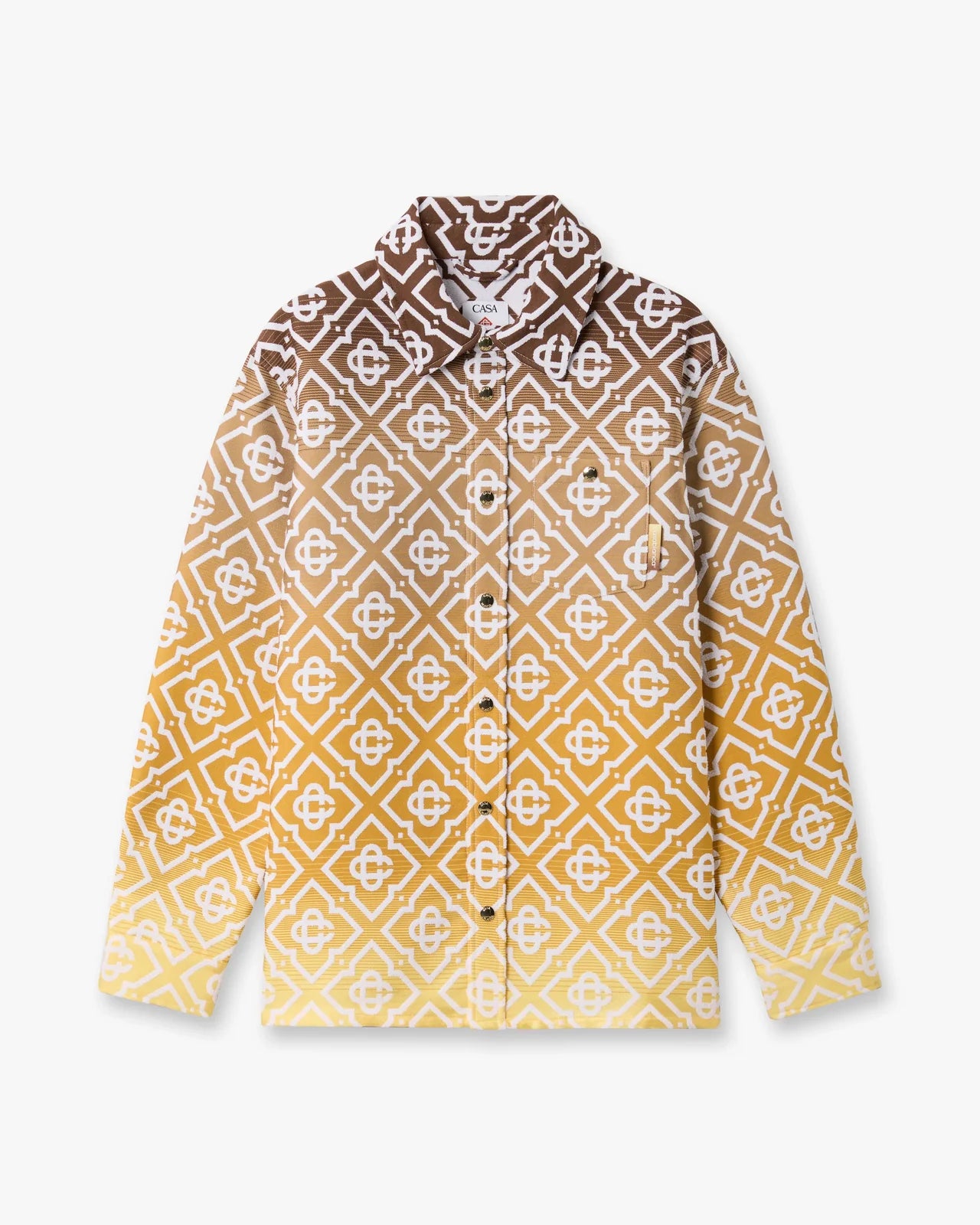 Veste‑chemise Casablanca beige à monogramme dégradé MAISON PRADO