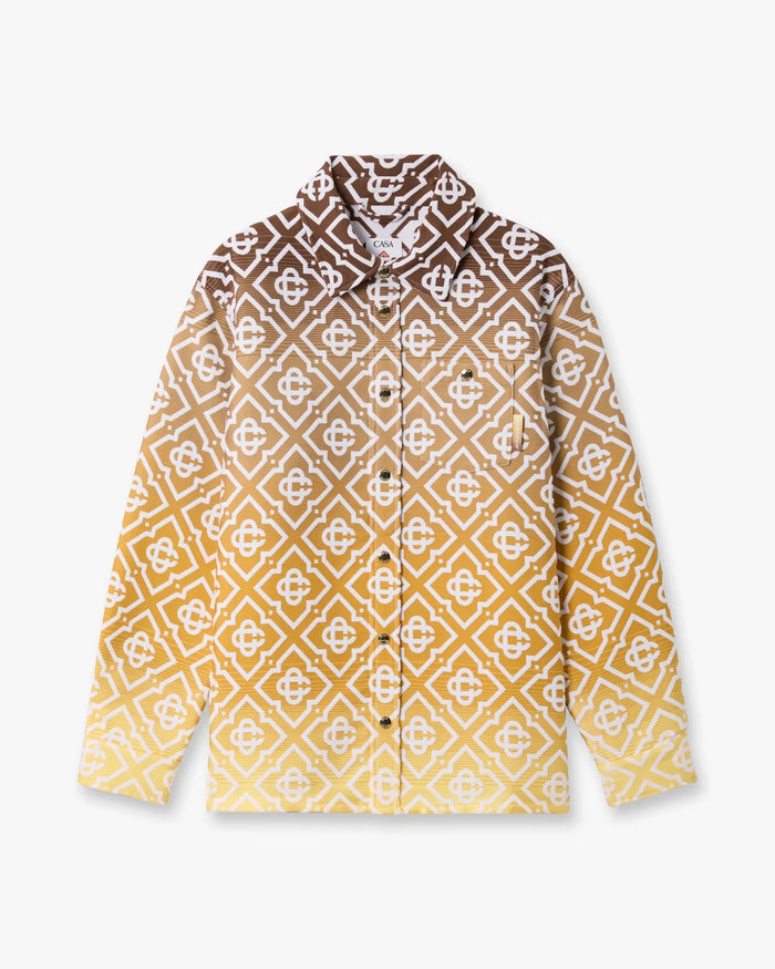 Veste‑chemise Casablanca beige à monogramme dégradé