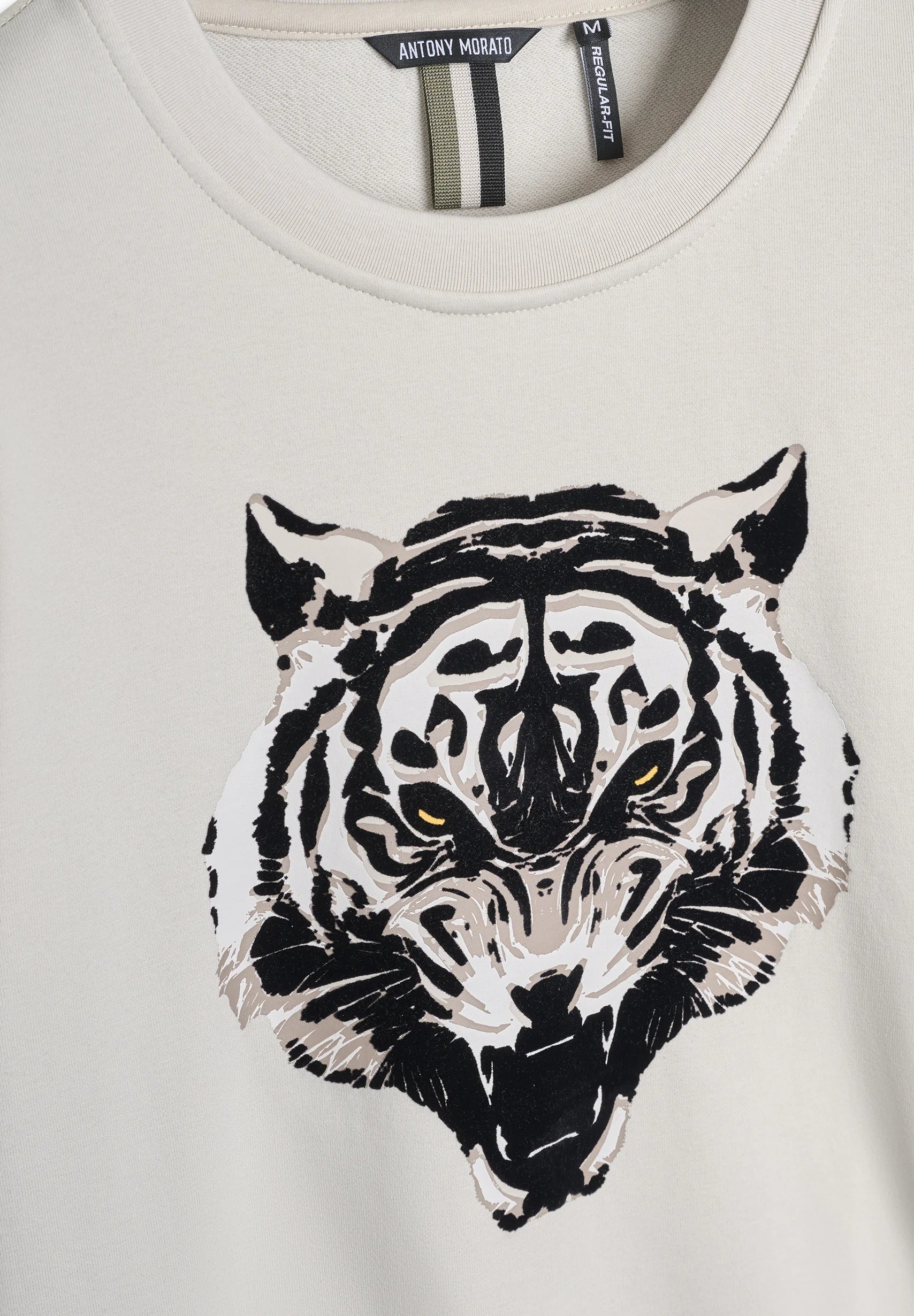 WITH MATT AND FLOCK PRINT - Sweatshirt - white