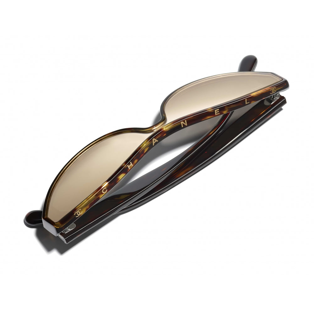 Chanel - Cat Eye Sunglasses - Dark Tortoise Gold