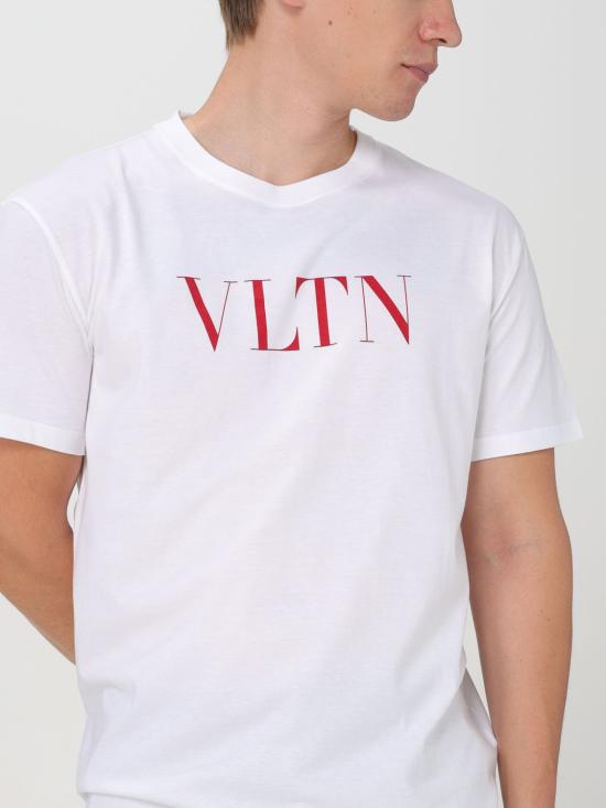 T-shirt noir en coton avec logo VLTN