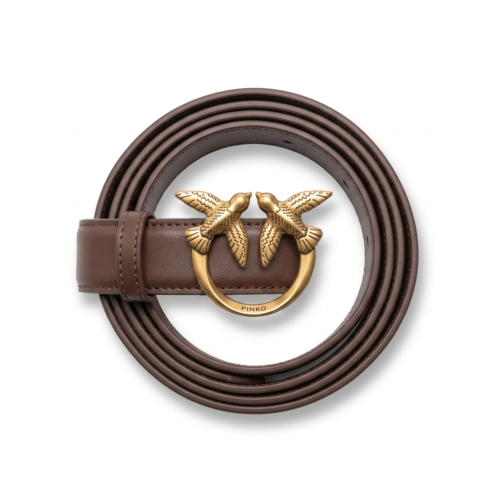 Ceinture Love Birds en cuir 3cm