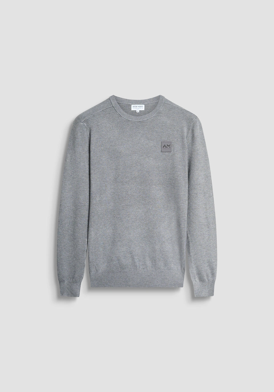 PULL SLIM FIT EN MÉLANGE VISCOSE AVEC PATCH LOGO