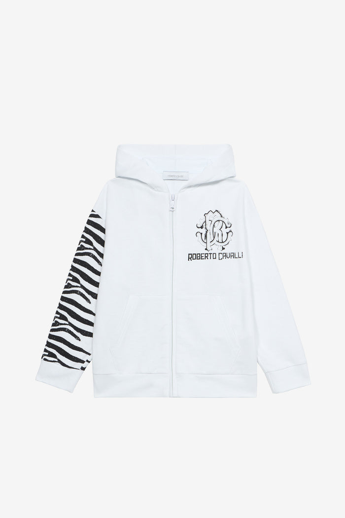 Sweat-Shirt À Imprimé Zèbre Et Logo