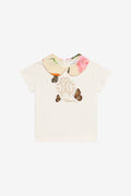 T-shirt avec col col floral