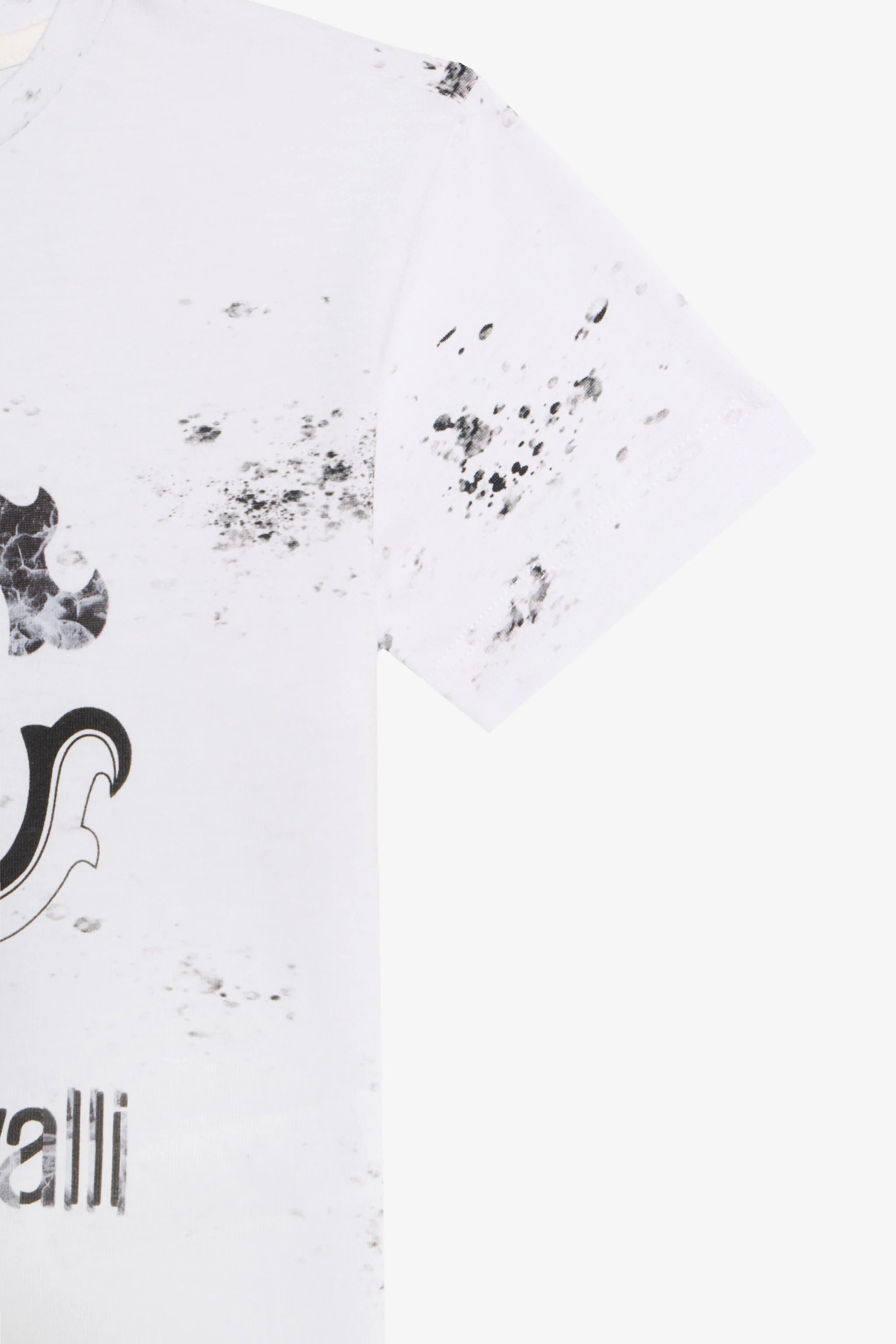 T-shirt blanc optique avec monogramme RC marbré