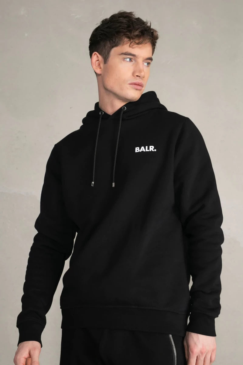 Brand straight small logo hoodie